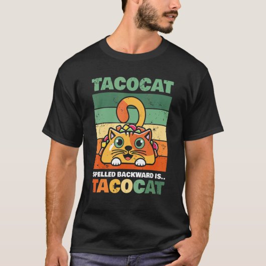 Tacocat 後ろ向きに書くと Tacocat 猫と Tシャツ (正面)