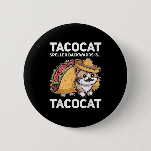 Tacocat BackwardsはTacocat CatとTacoである 缶バッジ (正面)