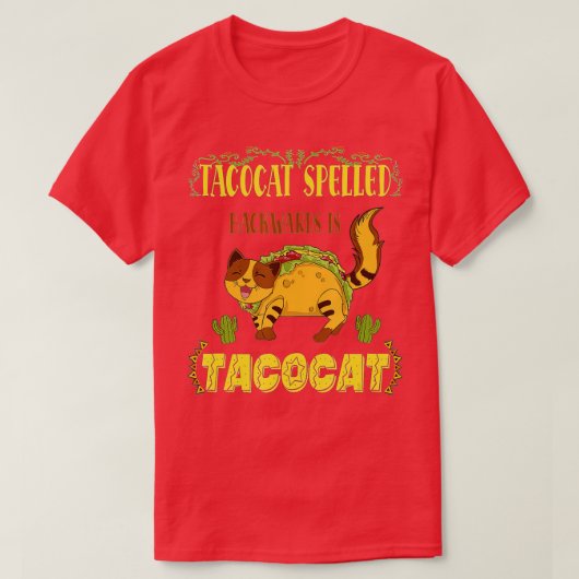 Tacocat BackwardsはTacocat TacoとCatである Tシャツ (デザイン正面)