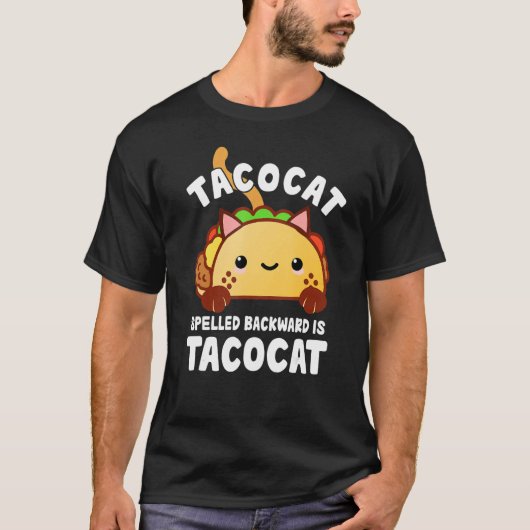 TacoCat Funny Mexican Food Cinco de Mayo Tacos Cat Tシャツ (正面)