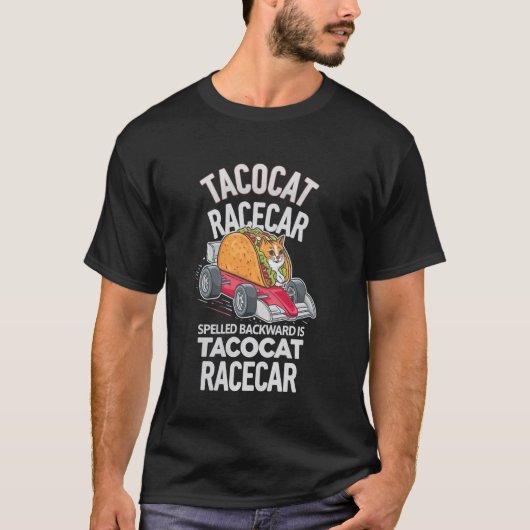 Tacocat Racecarの後ろから読むとTacocat Raceca Tシャツ (正面)