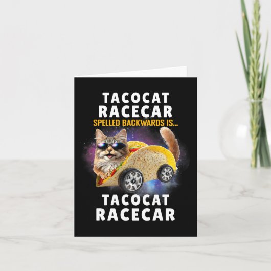 Tacocat Racecarの後ろ向きメキシおもしろいカンCa カード (正面)
