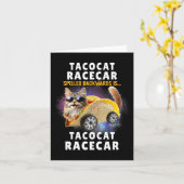 Tacocat Racecarの後ろ向きメキシおもしろいカンCa カード (黄色い花)