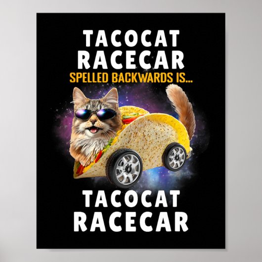 Tacocat Racecarの後ろ向きメキシおもしろいカンCa ポスター (正面)
