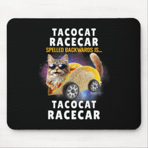 Tacocat Racecarの後ろ向きメキシおもしろいカンCa マウスパッド