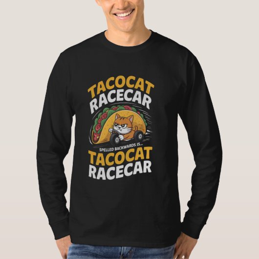 Tacocat Racecar Spelled Backwards Funny Cat Cinco Tシャツ (正面)