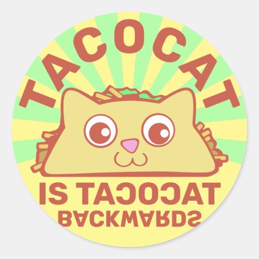 Tacocat Retro Carnival ラウンドシール (正面)