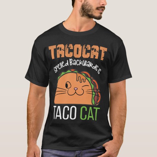 Tacocat Spelled BackwardsはTacocat おもしろい Cat Tシャツ (正面)