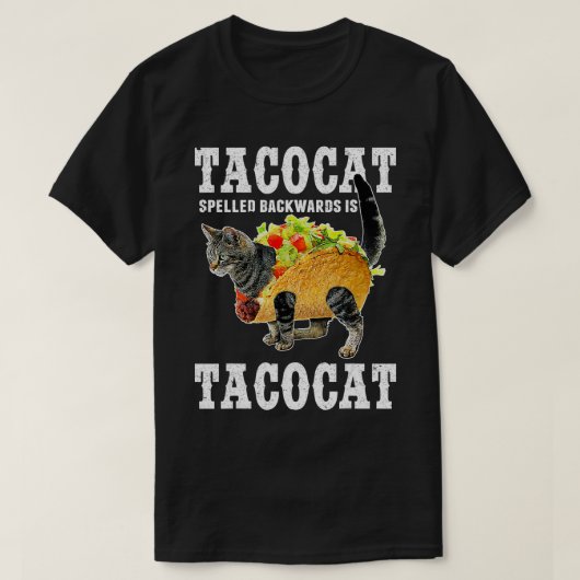 Tacocat Spelled BackwardsはTacocat おもしろい Cat Tシャツ (デザイン正面)
