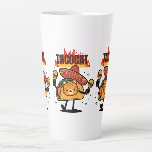 Tacocat Spelled Backwards Is Tacocat カフェラテマグ (正面)