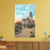 Tacoma, WA – ピアシング郡コートハウスのビュー キャンバスプリント (インサイチュ (リビング))