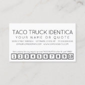 #TACOSハッシュタグロイヤリティパンチカード ロイヤリティカード (裏面)