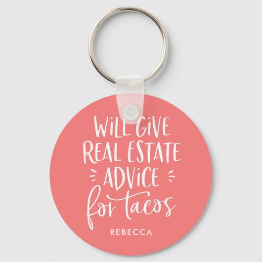 Tacos与えの実在Willエステートおもしろいアドバイス キーホルダー (正面)