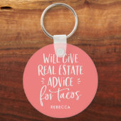 Tacos与えの実在Willエステートおもしろいアドバイス キーホルダー (正面)
