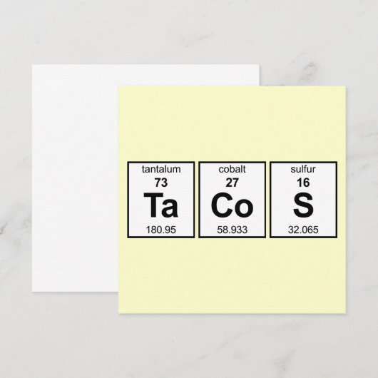 TaCoS周期表 招待状 (正面/裏面)