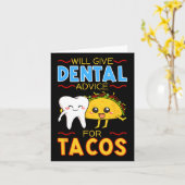 Tacos歯科与え医Cinco Deのためのウィル歯科アドバイス カード (黄色い花)