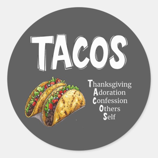 TACOS祈りの言葉 ラウンドシール (正面)