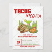 Tacos and Tequila 50th Mexican Adult Birthday 招待状 (正面)