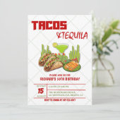 Tacos and Tequila 50th Mexican Adult Birthday 招待状 (スタンド正面)