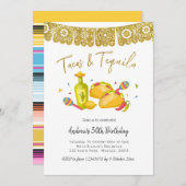 Tacos and Tequila Fiesta Birthday Invitation 招待状 (正面/裏面)