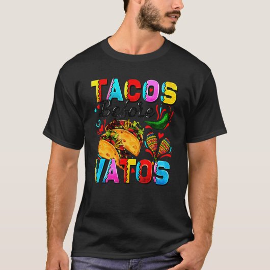Tacos Before Vatos Happy Valentine's Day Tシャツ (正面)
