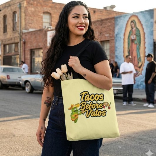 Tacos before Vatos tote bag トートバッグ
