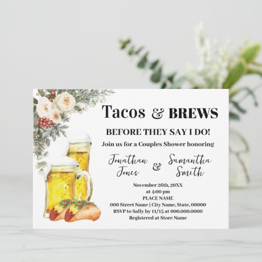 Tacos & Brews Before I Do Winter Shower 招待状 (スタンド正面)