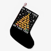 Tacos Christmas Tree Funny Xmas Foodie Mexican スモールクリスマスストッキング (正面 (吊り時))