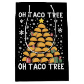 Tacos Christmas Tree Funny Xmas Foodie Mexican  ミディアムペーパーバッグ (正面)