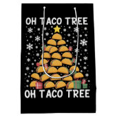 Tacos Christmas Tree Funny Xmas Foodie Mexican  ミディアムペーパーバッグ (裏面)