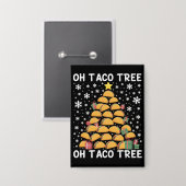 Tacos Christmas Tree Funny Xmas Foodie Mexican  缶バッジ (正面/裏面)