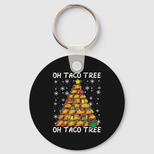 Tacos Christmas Tree Funny Xmas Foodie Mexican Men キーホルダー (正面)