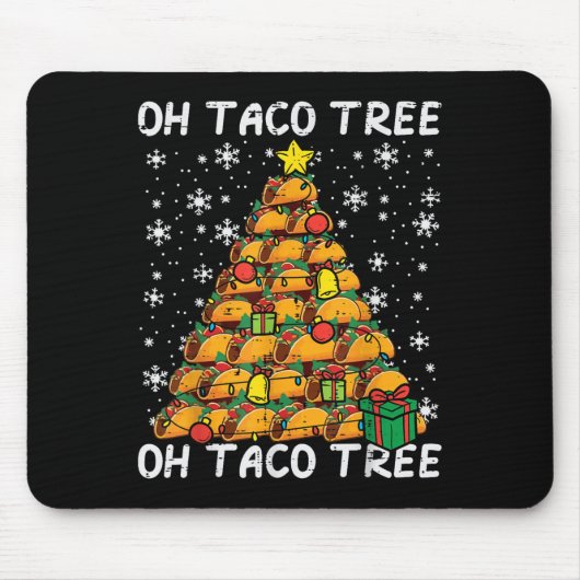 Tacos Christmas Tree Funny Xmas Foodie Mexican Men マウスパッド (正面)