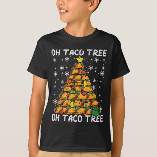 Tacos Christmas Tree Funny Xmas Foodie Mexican Men Tシャツ (正面)