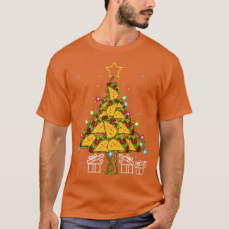 Tacos Christmas Tree Led Lights Cute Xmas Meican F Tシャツ