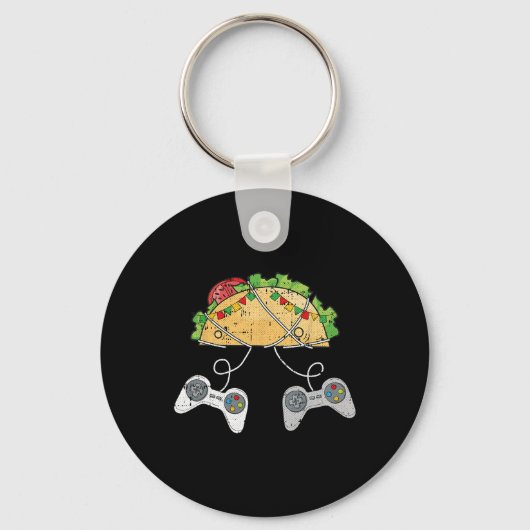 Tacos Cinco De Mayoビデオゲームメキシコ料理Ga キーホルダー (正面)