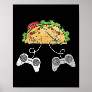 Tacos Cinco De Mayoビデオゲームメキシコ料理Ga ポスター