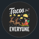 Tacos For Everyone Christmas Taco おもしろいクリスマスSanta ラウンドシール<br><div class="desc">Tacos For Everyone Christmas Taco おもしろいクリスマスサンタファミリー</div>