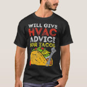 Tacos HVAC技術技術者のインストーラーのメキシコ料理 Tシャツ (正面)