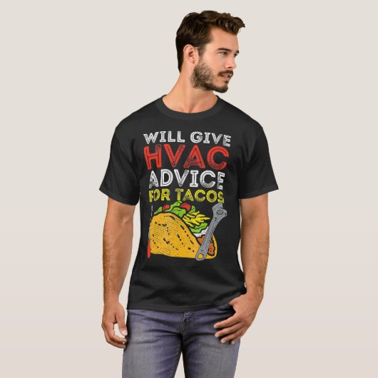 Tacos HVAC技術技術者のインストーラーのメキシコ料理 Tシャツ (正面フル)
