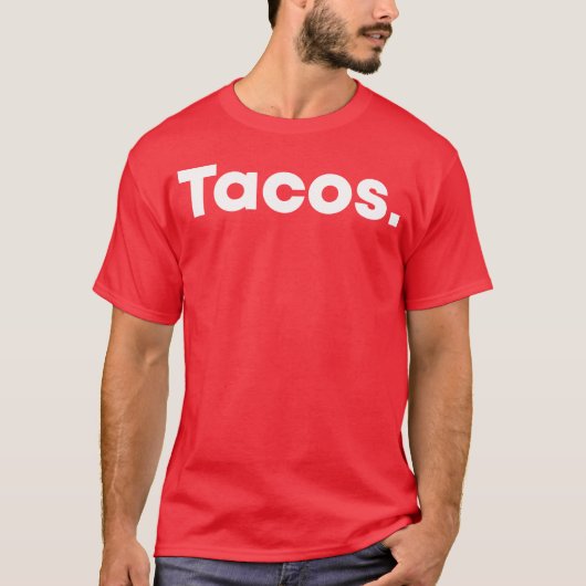 Tacos Meican Food Lovers minimalistic white tet gi Tシャツ (正面)