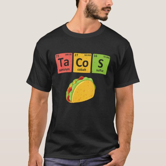 Tacos Periodic Table Chemistry Elements Taco Tシャツ (正面)