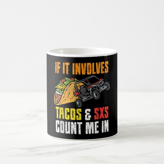 Tacos & SxS Four WheelerクアッドオフロードUTV ATV コーヒーマグカップ (中央)