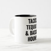 Tacos Tequila And Basset Hound Funny ツートーンマグカップ (正面左)