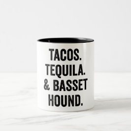 Tacos Tequila And Basset Hound Funny ツートーンマグカップ