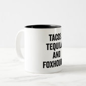 Tacos Tequila And Foxhound Funny ツートーンマグカップ (正面左)