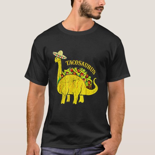 Tacosaurus Cinco De Mayo Tees Funny Taco Dinosaur Tシャツ (正面)