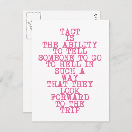 TACT - おもしろい、皮肉な引用文はがき ポストカード (正面/裏面)