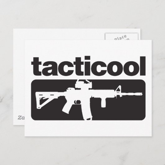 Tacticool – 黒 ポストカード (正面/裏面)