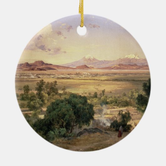 Tacubayの低いリッジからのメキシコの谷 セラミックオーナメント (裏面)